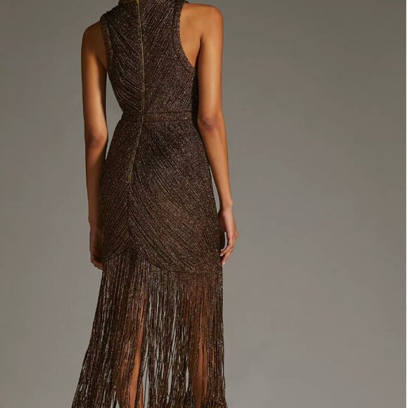 Anthropologie - PLUS SIZE Gold and brown dress - Picture 2 of 7